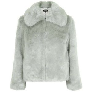 Topshop Claire Luxe Faux Fur Coat Sz 2 Worn Once